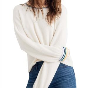 Madewell cream rainbow cuffed sweater